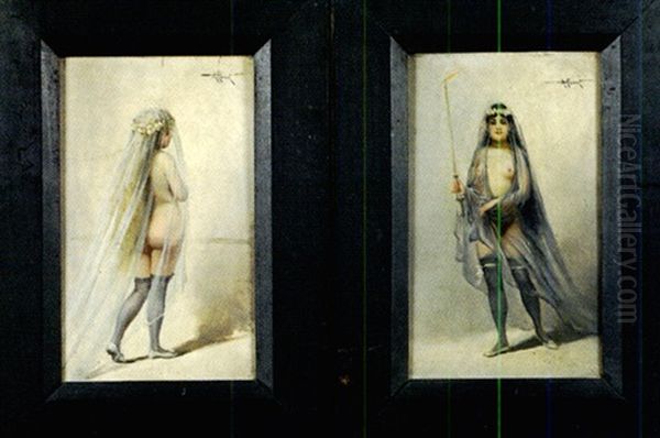 Modele Pour Une Mariee Denudee(+ Another; Pair, In 1 Frame) - view 1