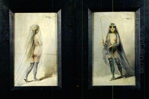 Modele Pour Une Mariee Denudee(+ Another; Pair, In 1 Frame)