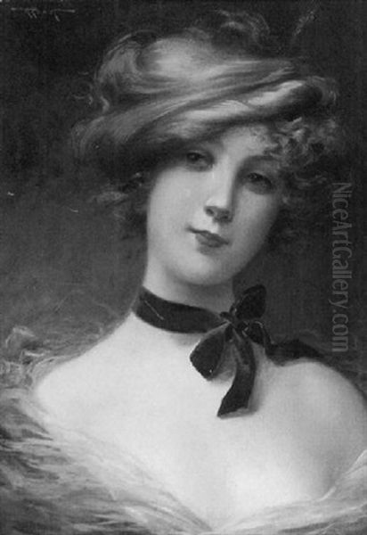 Bust Portrait Of A Titian Haired Woman - view 1