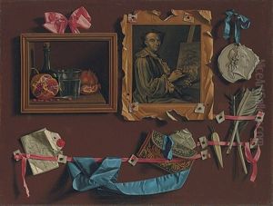 A Trompe L'oeil With A Flame Stitched Bag