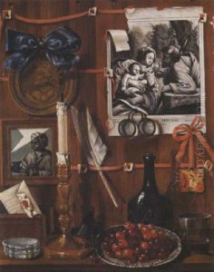 Trompe-l'oeil Aux Gravures Et A L'assiette De Cerises