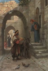 A Fruit Seller In A North African Street by James Doyle Penrose