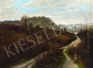 The Bank Of The Danube With The View Of Budapest by Janos Pentelei-Molnar