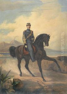 Offizier Zu Pferd Bei Neapel by Giuseppe Penuti