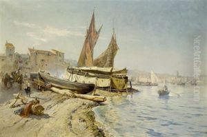 Sudliche Stadt Am Meer by Anton Joseph Pepino