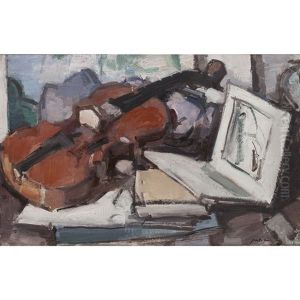 Still Life With Violin by Samuel John Peploe