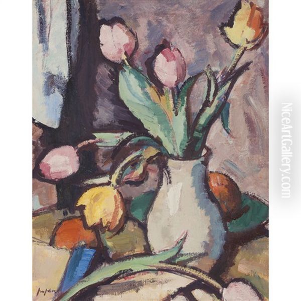 Still Life Of Tulips In A Vase - view 1