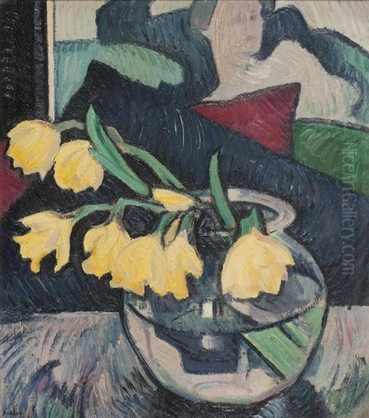 Daffodils In A Glass Bowl - view 1