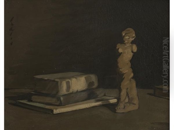 Still Life With Books And Statuette - view 1