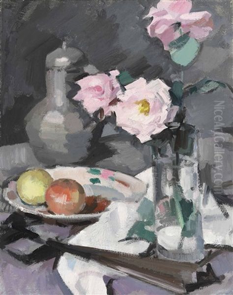 Still Life With Roses, Apples And Coffee Pot - view 1