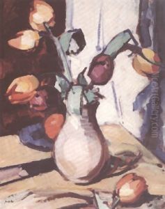 Tulips In A Brown Vase Tulips In A Brown Vase