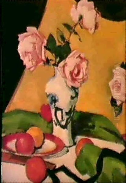 Still Life With Japanese Jar And Roses - view 1