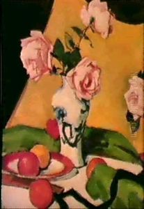 Still Life With Japanese Jar And Roses by Samuel John Peploe