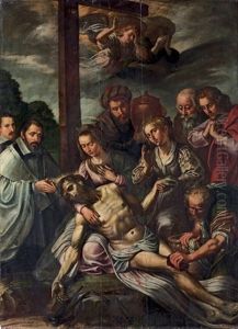 The Lamentation With Donors by Marten Pepyn