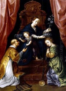 Maria Mit Dem Kind, Dem Heiligen Laurentius Und Einer Heiligen