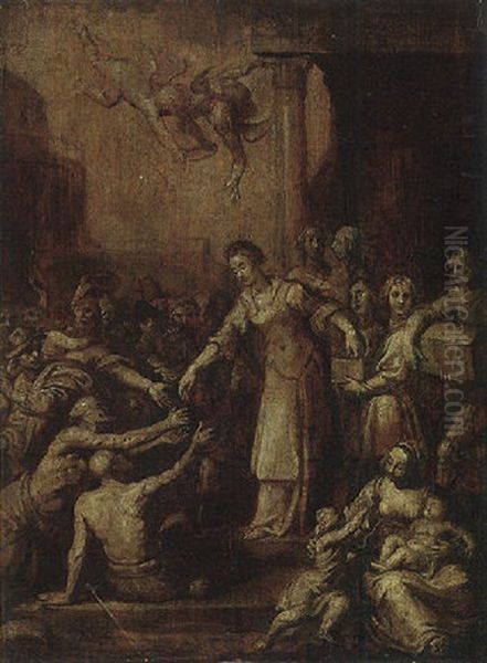 Saint Elizabeth Of Hungary Distributing Alms - view 1