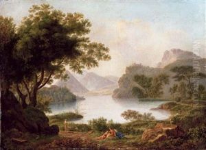 A River Landscape With A Pyramid, With Classical Figures On A Bank
