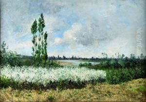 Paysage Au Champs De Fleurs by Paul Emmanuel Peraire