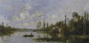 Flusslandschaft Mit Muhle by Paul Emmanuel Peraire