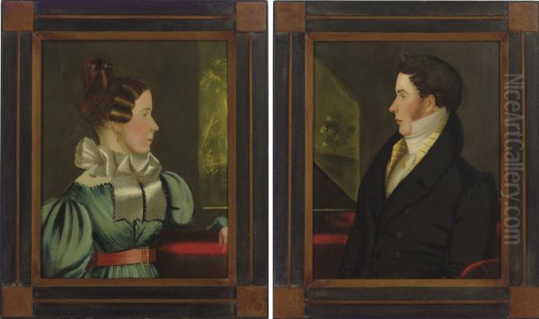 Pair Of Portraits Of A Lady And Gentleman - view 1