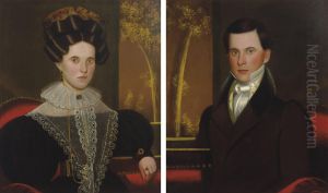 Pair Of Portraits Of A Lady And A Gentleman: Possibly Martha[coggswell] And Franklin Colburn by John Samuel Blunt