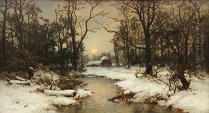 Winter Cabin In The Sierras by Carl Von Perbandt