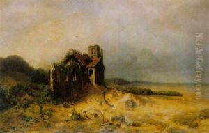 Kirchenruine Mit Altem Friedhof Am Strand