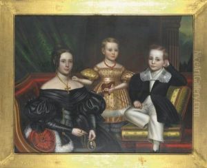 Willard Family Portrait (frances Adeline Whitman Willard, Frances Adeline Willard, Henry Haskell Willard, Jr. And Henry Haskell Willard, Sr., Miniature Portrait) by John Samuel Blunt