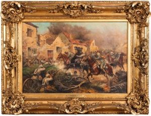 Charge De Cavaliers Francais En Bleu Horizon Contre Une Position Allemande, Combat A Dompierre (somme) Le 2 Juillet