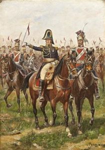 General Donnant Ses Ordres Au 1er Regiment De Lanciers De La Garde Imperiale by Paul Emile Leon Perboyre