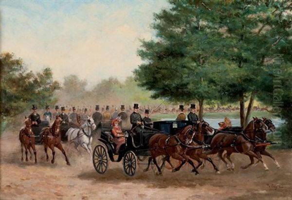 Promenade En Caleche by Paul Emile Leon Perboyre