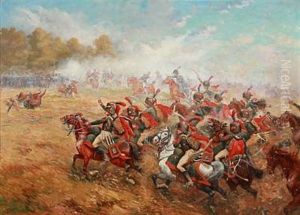 French Napoleonic Chasseurs A Cheval De La Garde Imperiale Attacking
