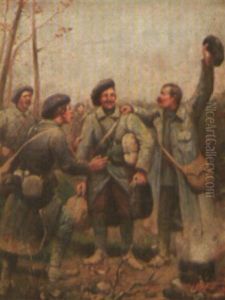 Soldats Au Repos by Paul Emile Leon Perboyre