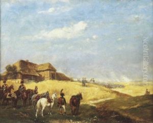 Matin De Waterloo A La Ferme Decostes, 15 Juin 1815 by Paul Emile Leon Perboyre