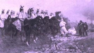 A Troop Of French Cuirassiers, Franco-prussian War by Paul Emile Leon Perboyre