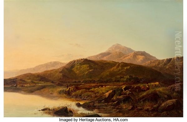 A Mountain Lake In Evening Light - view 1