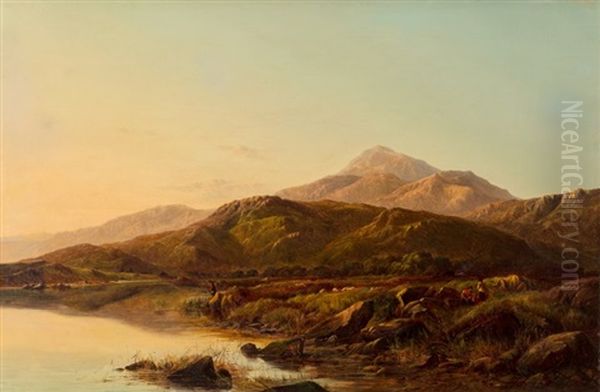 A Mountain Lake In Evening Light - view 1