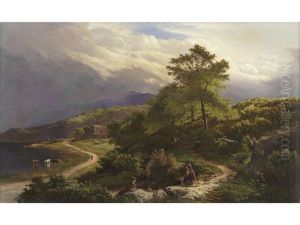 Figures Resting In A Mountain Landscape