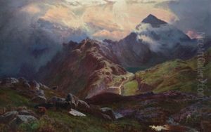 Snowdon (from Above Llyn Llydow, North Wales)