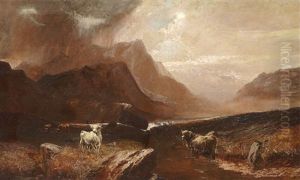 Highland Landscape With Cattle by Sidney Richard Percy