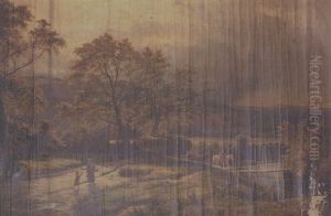 Fording The Stream by Sidney Richard Percy