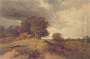 A Shepherd Resting In A Wooded Landscape A Shepherd Resting In A Wooded Landscape
