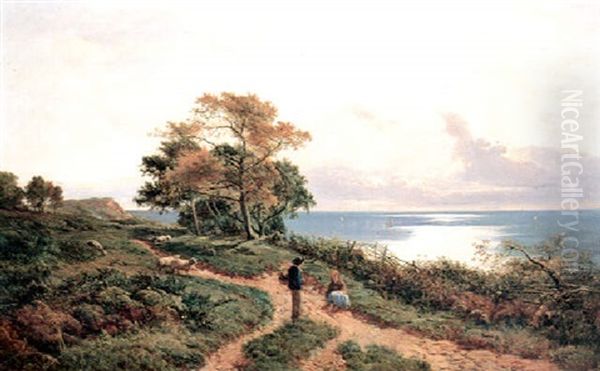 Figures On A Coastal Path - view 1