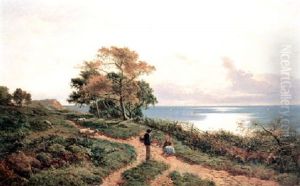 Figures On A Coastal Path by Sidney Richard Percy