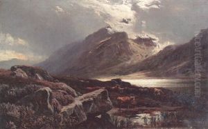 Cattle Watering In The Highlands by Sidney Richard Percy