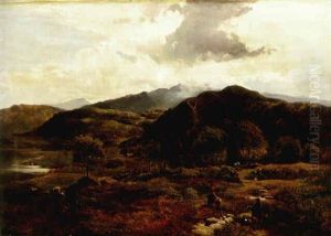Figures On A Mountainous Landscape by Sidney Richard Percy