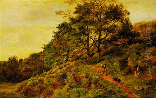 British Landscape With Man And Dog - view 1