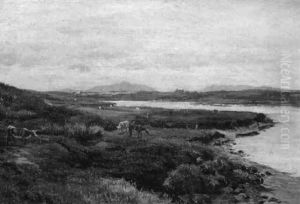 Cattle Grazing On The Banks Of A River Cattle Grazing On The Banks Of A River