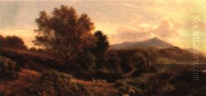 A Shepherd And His Flock On A Hillside by Sidney Richard Percy