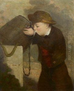 Boy Drinking From A Barrel by David Gilmour Blythe
